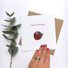 Load image into Gallery viewer, Greeting Card | Personalised Christmas Sparkle Robin