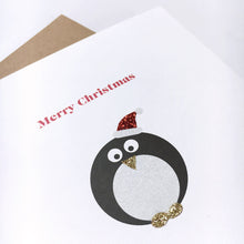 Load image into Gallery viewer, Greeting Card | Personalised Christmas Sparkle Penguin