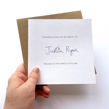 Load image into Gallery viewer, Greeting Card | Personalised New Baby Boy