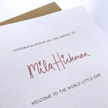 Load image into Gallery viewer, Greeting Card | Personalised New Baby Girl