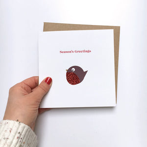 Greeting Card | Personalised Christmas Sparkle Robin