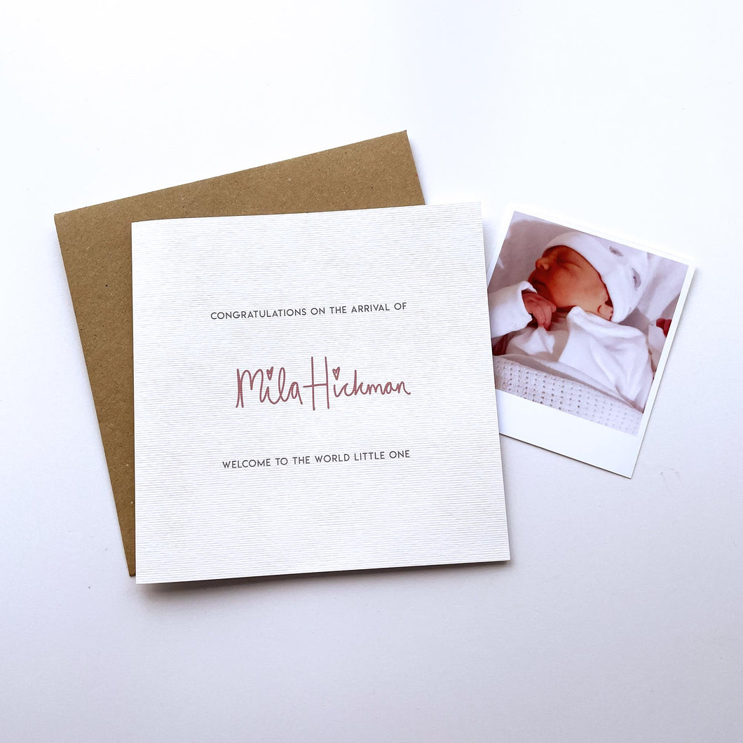 Greeting Card | Personalised New Baby Girl