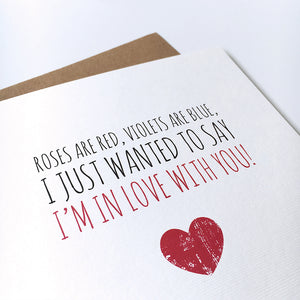 Valentine's card 'I'm in love with you'